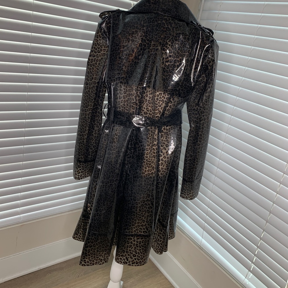 Black leopard Marciano trench coat